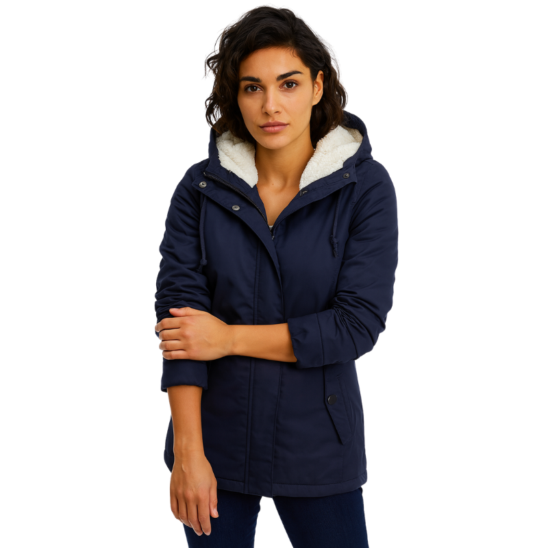 Winterparka für Damen mit Sherpa-Futter und Kapuze