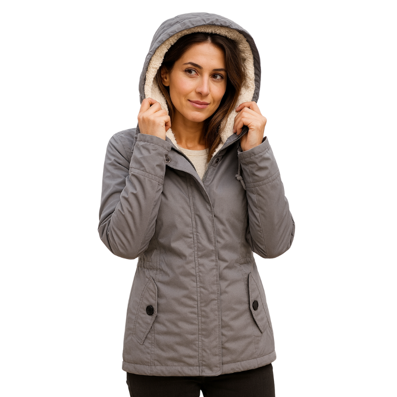 Winterparka für Damen mit Sherpa-Futter und Kapuze