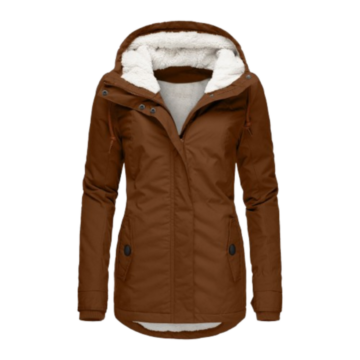 Winterparka für Damen mit Sherpa-Futter und Kapuze