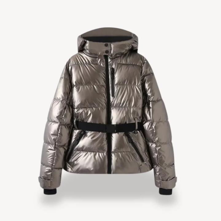Piumino da Donna - Cappotto Invernale Imbottito con Cintura, Resistente All'acqua
