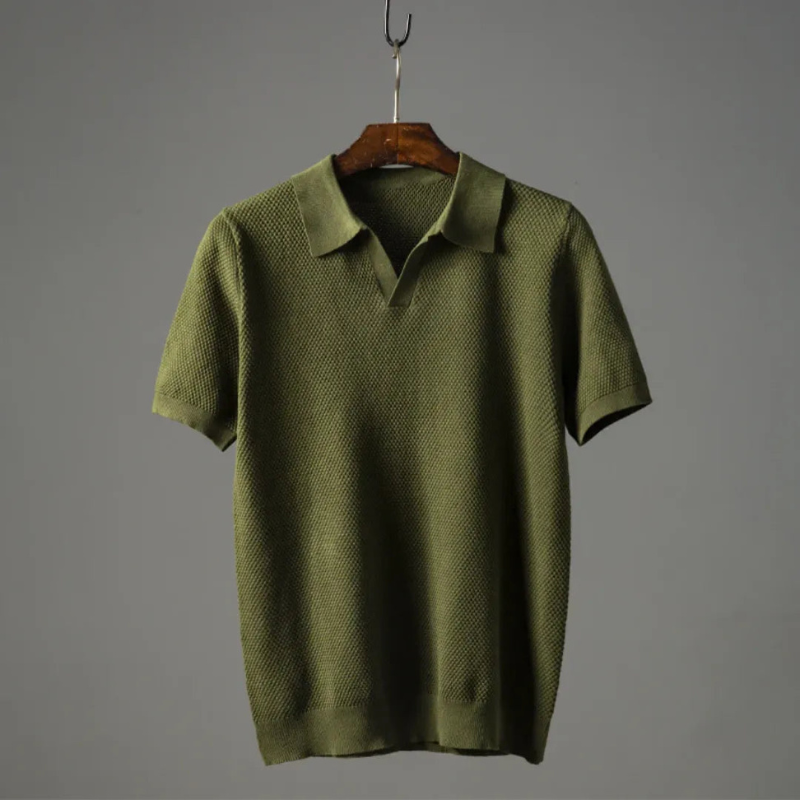 Elegantes Langarm-Polo für Herren aus peruanischer Baumwolle - Casual und formelle Poloshirts