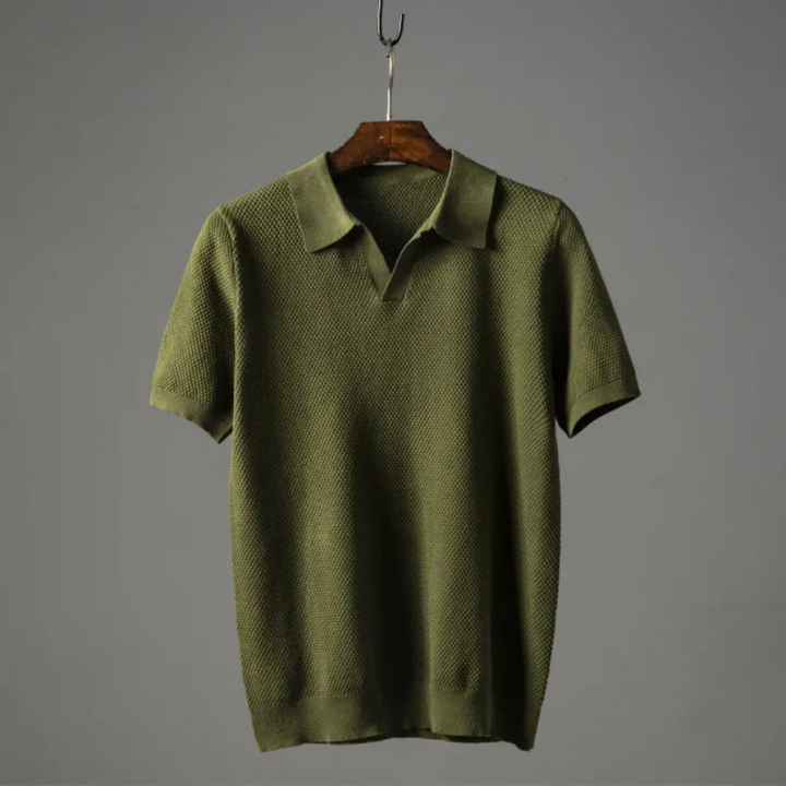Elegantes Langarm-Polo für Herren aus peruanischer Baumwolle - Casual und formelle Poloshirts