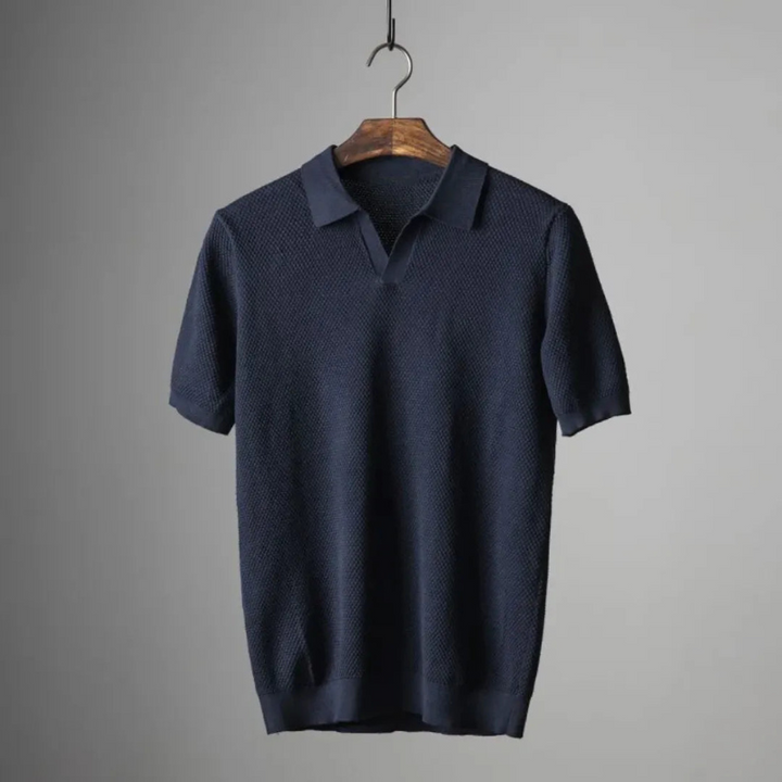 Elegantes Langarm-Polo für Herren aus peruanischer Baumwolle - Casual und formelle Poloshirts