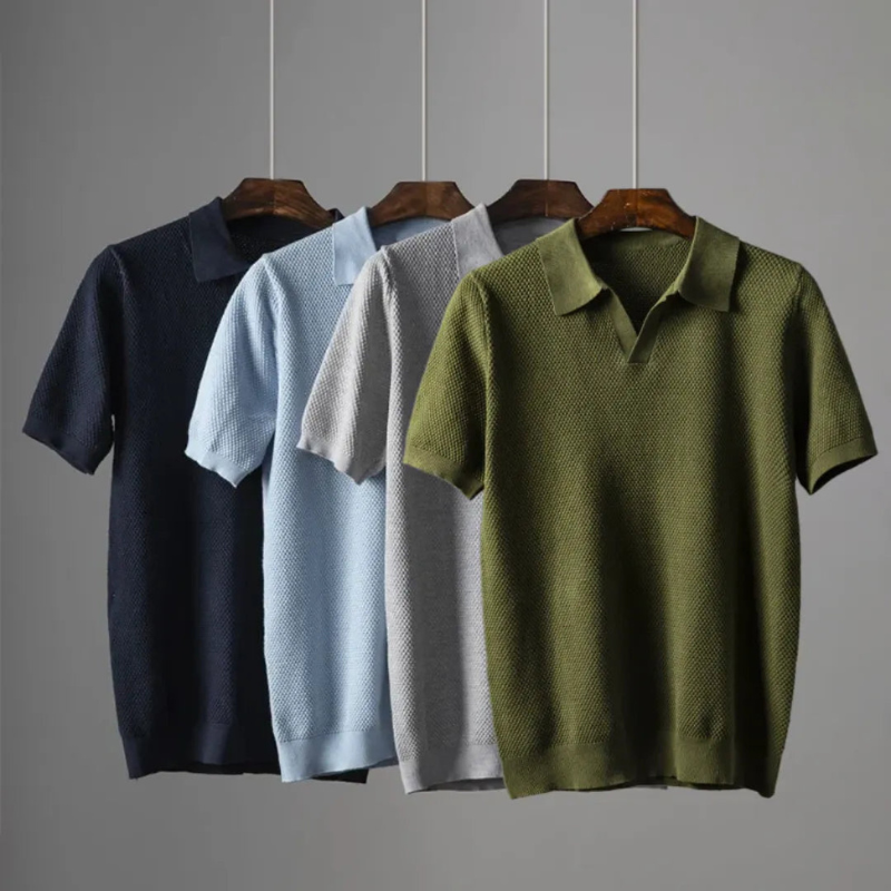 Elegantes Langarm-Polo für Herren aus peruanischer Baumwolle - Casual und formelle Poloshirts