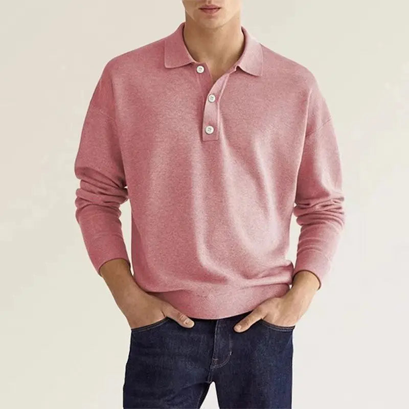 Polo Manica Lunga Uomo in Lana - Magliette Polo Elegante per Stile e Comfort 0