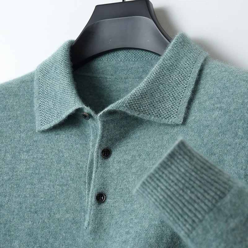 Polo Manica Lunga Uomo in Maglia con Colletto Classico per Stile e Comfort 0