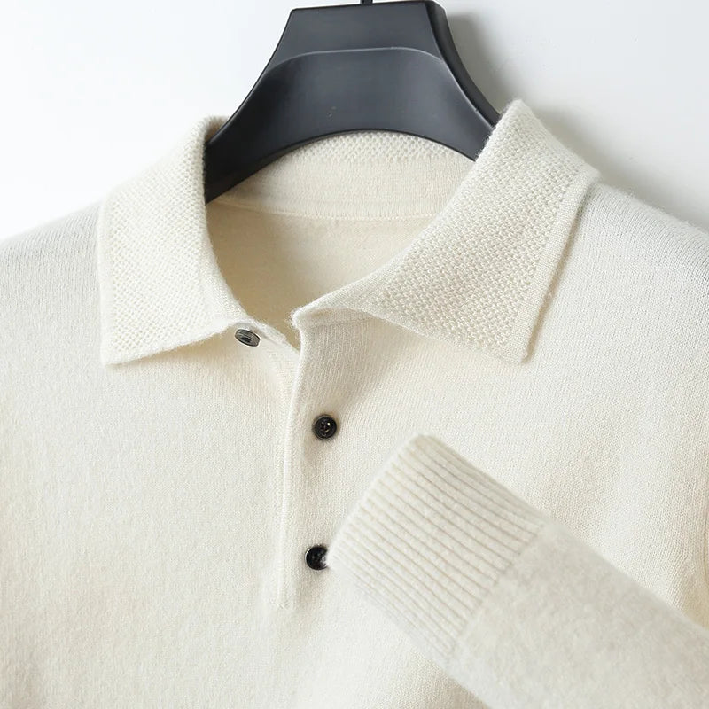 Polo Manica Lunga Uomo in Maglia con Colletto Classico per Stile e Comfort 1