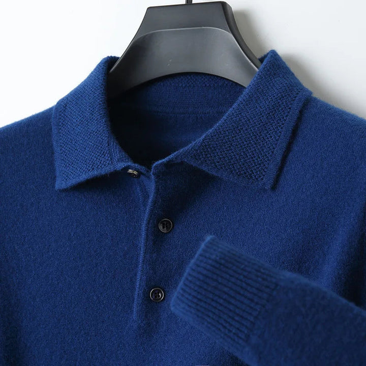 Polo Manica Lunga Uomo in Maglia con Colletto Classico per Stile e Comfort 2