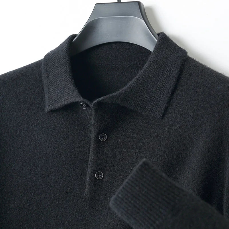 Polo Manica Lunga Uomo in Maglia con Colletto Classico per Stile e Comfort 3
