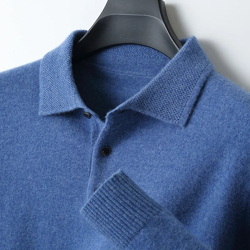 Polo Manica Lunga Uomo in Maglia con Colletto Classico per Stile e Comfort 5