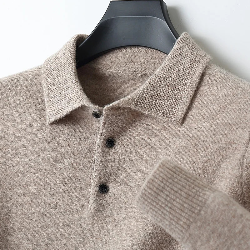 Polo Manica Lunga Uomo in Maglia con Colletto Classico per Stile e Comfort 6