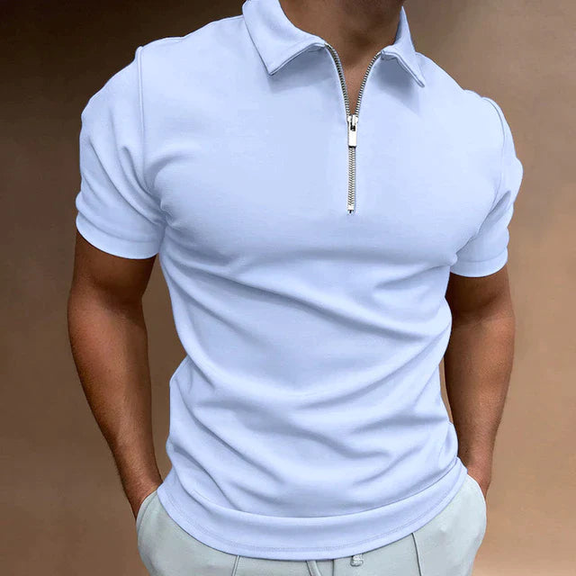 Polo Herren Kurzarm mit Reißverschluss und eleganten Details für modernen Look