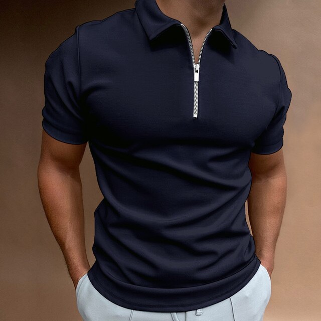 Polo Herren Kurzarm mit Reißverschluss und eleganten Details für modernen Look