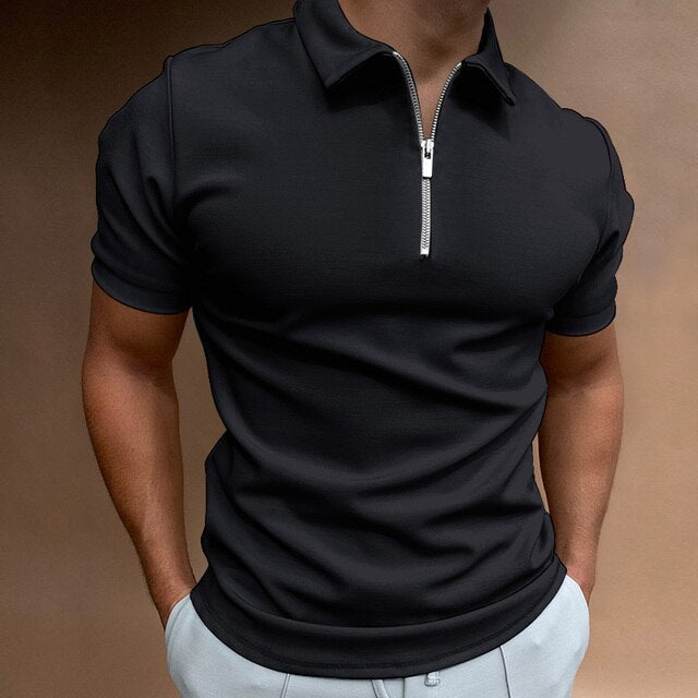 Polo Herren Kurzarm mit Reißverschluss und eleganten Details für modernen Look