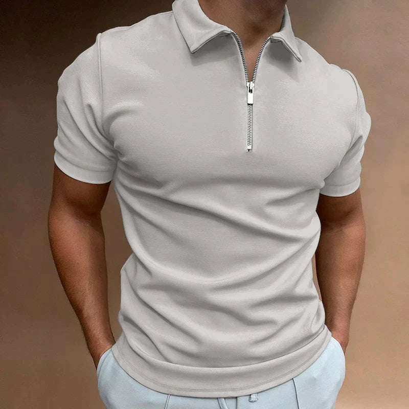 Polo Herren Kurzarm mit Reißverschluss und eleganten Details für modernen Look