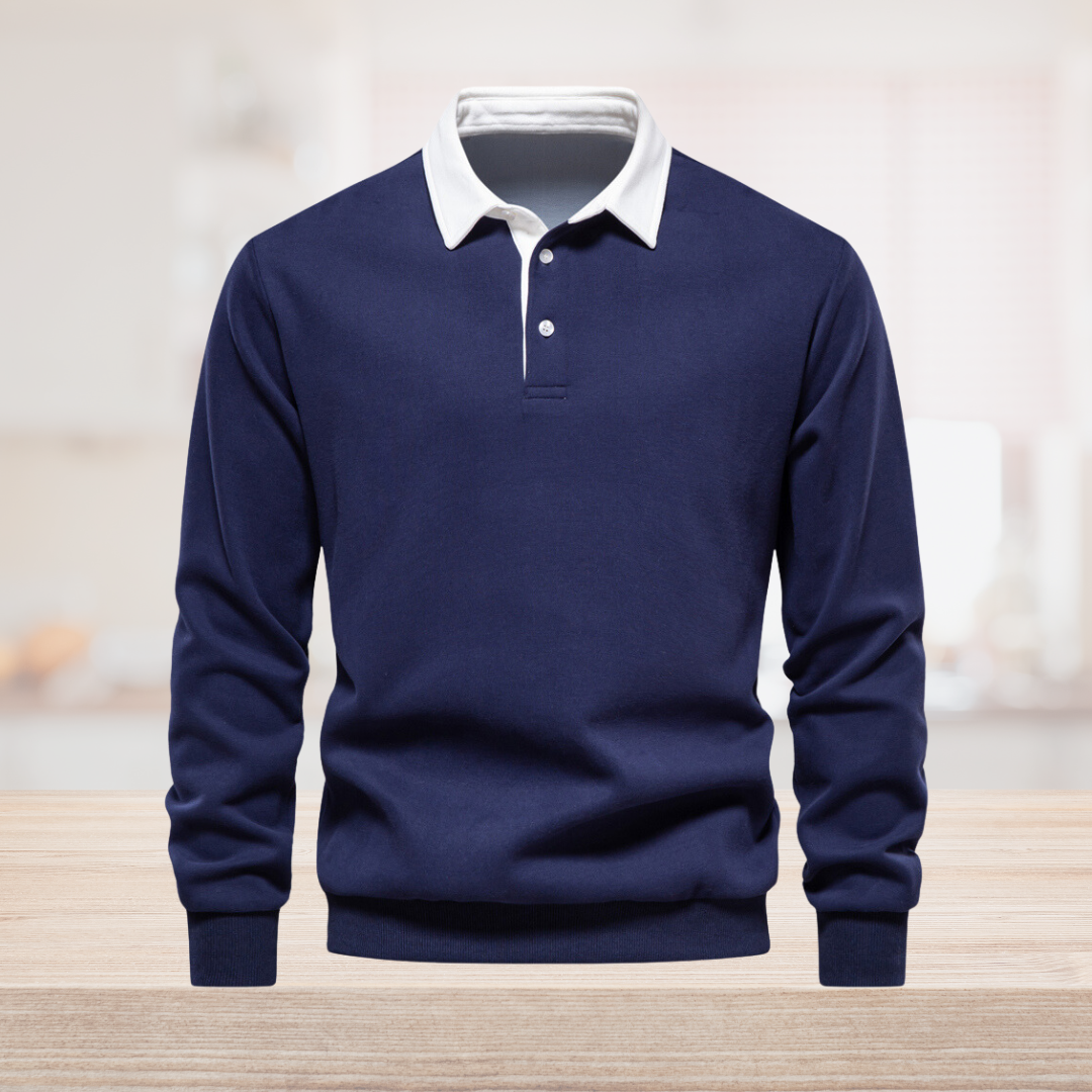 Polo Uomo Manica Lunga Elegante per Comfort e Stile Casual e Formale 0