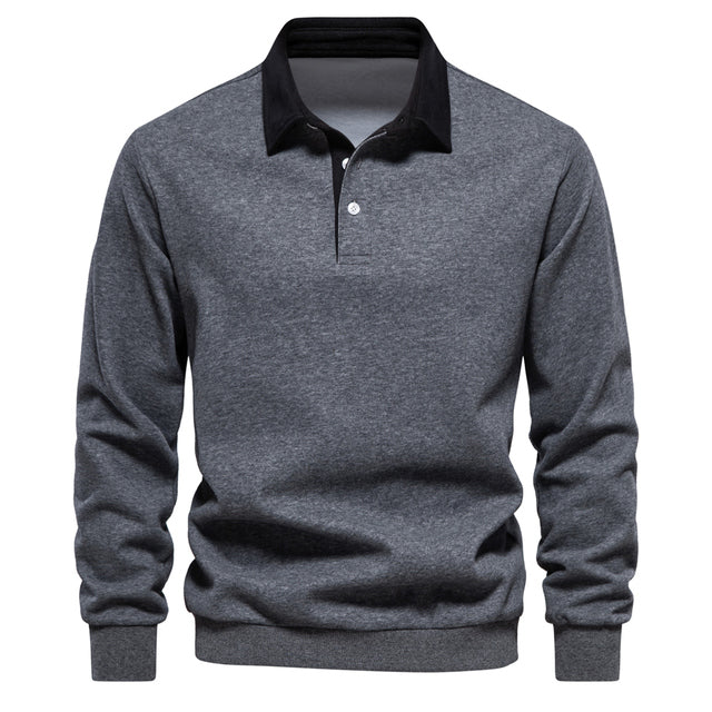 Polo Uomo Manica Lunga Elegante per Comfort e Stile Casual e Formale 2
