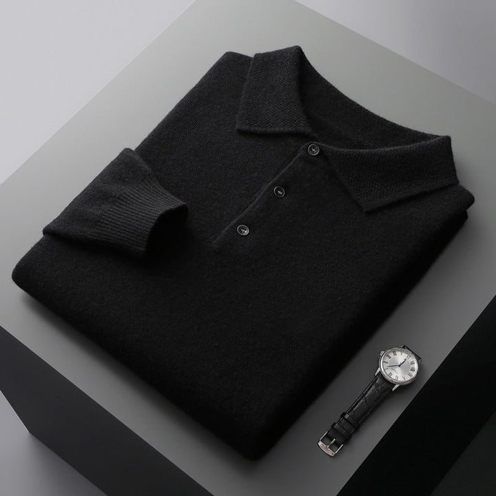 Polo Uomo Manica Lunga in Morbido Tessuto Elegante e Versatile per Occasioni Formali e Casual 4