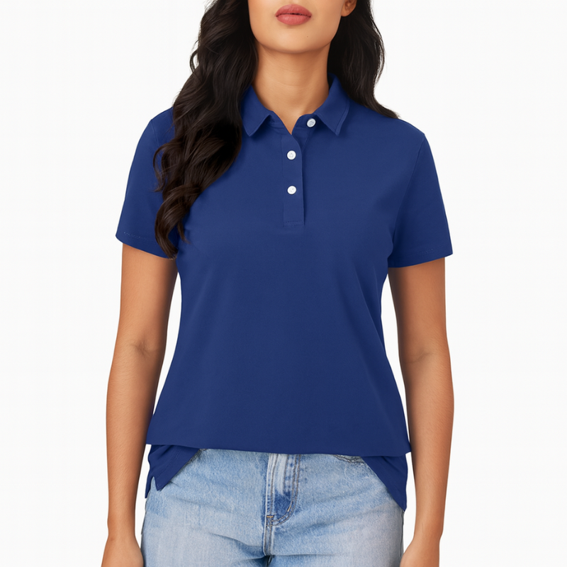 Damen Polo mit kurzen Ärmeln und klassischem Kragen