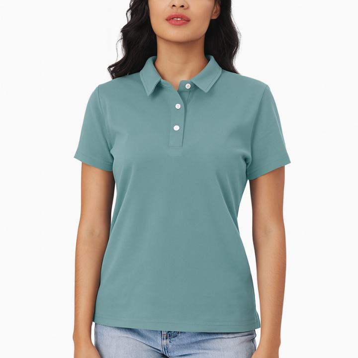 Damen Polo mit kurzen Ärmeln und klassischem Kragen