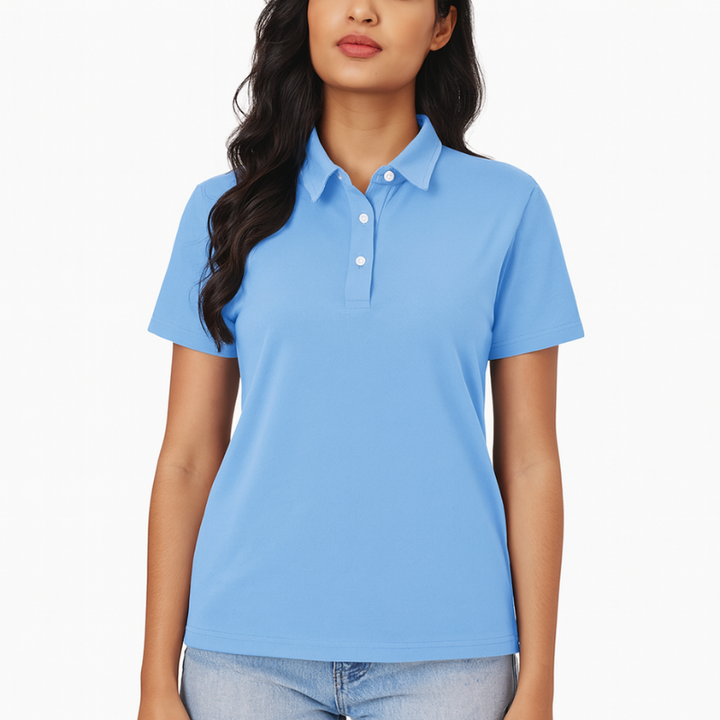 Damen Polo mit kurzen Ärmeln und klassischem Kragen