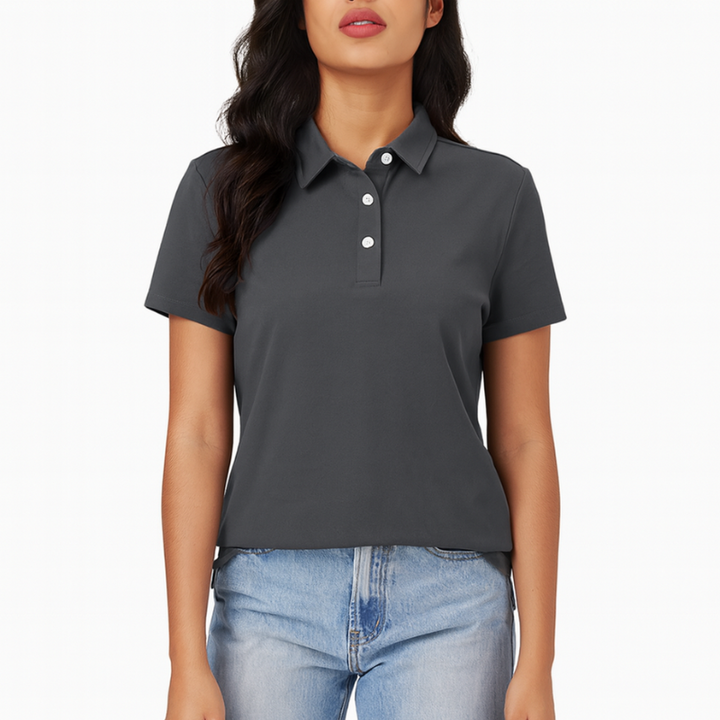 Damen Polo mit kurzen Ärmeln und klassischem Kragen