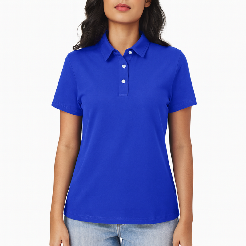Damen Polo mit kurzen Ärmeln und klassischem Kragen