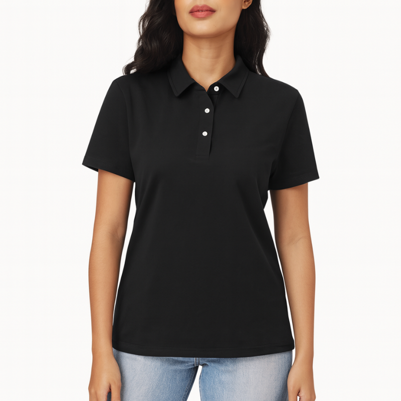 Damen Polo mit kurzen Ärmeln und klassischem Kragen