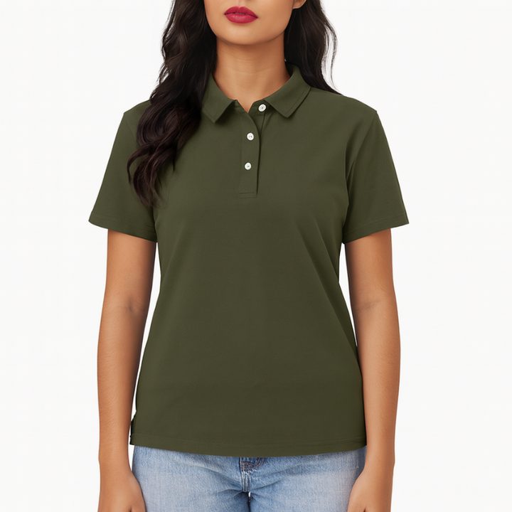 Damen Polo mit kurzen Ärmeln und klassischem Kragen