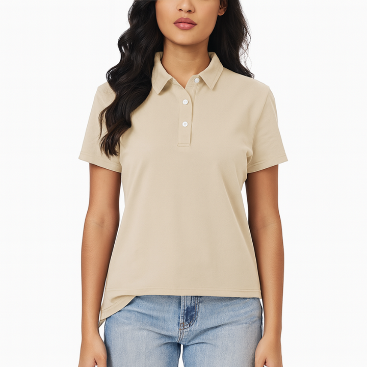 Damen Polo mit kurzen Ärmeln und klassischem Kragen
