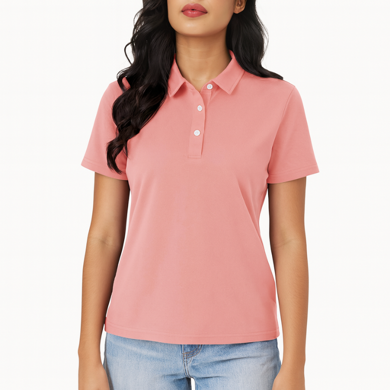 Damen Polo mit kurzen Ärmeln und klassischem Kragen