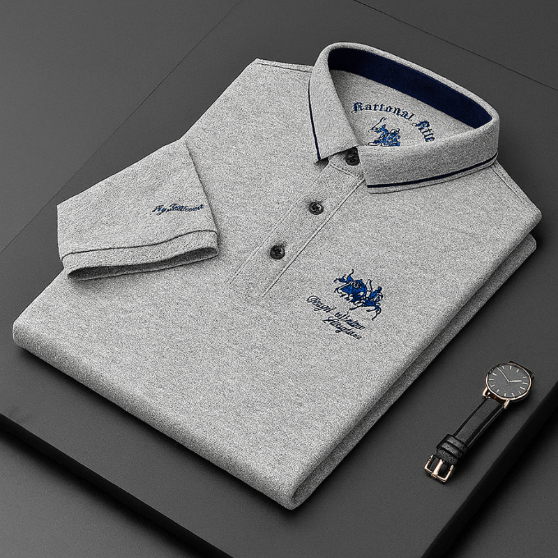 Elegante Herren-Polo mit langen Ärmeln - Klassische lässige Herren-Polo