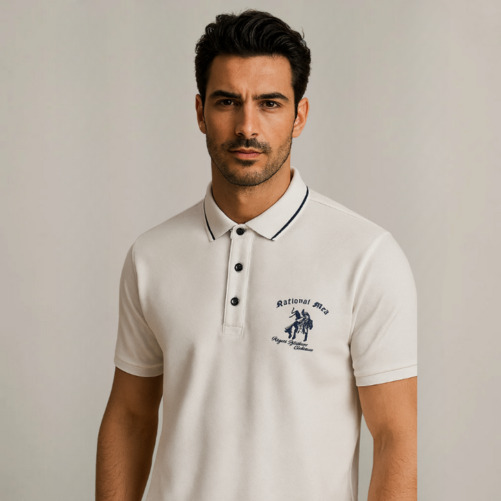 Elegante Herren-Polo mit langen Ärmeln - Klassische lässige Herren-Polo