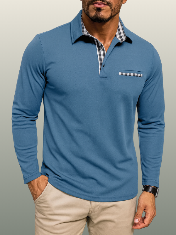 Polo invernale a maniche lunghe da uomo in tessuto raffinato - Design classico