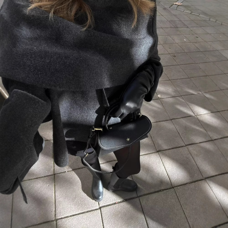 Poncho da Donna Asimmetrico Elegante e Confortevole per Inverno 5