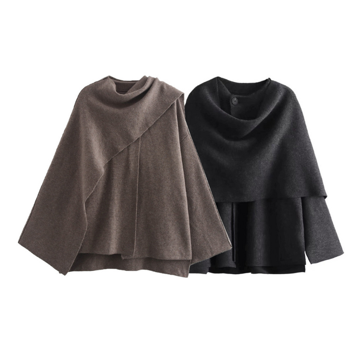 Poncho da Donna Asimmetrico Elegante e Confortevole per Inverno 9