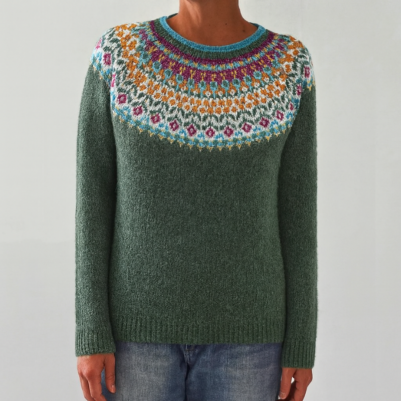 Pullover Donna Vintage in Maglia con Design Classico – Maglione Autunnale in Cotone
