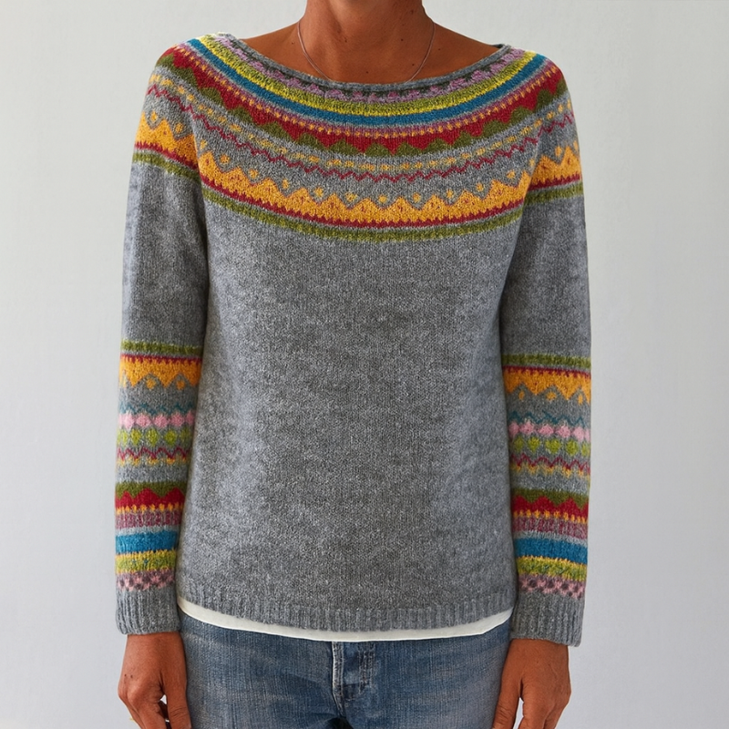 Pullover Donna Vintage in Maglia con Design Classico – Maglione Autunnale in Cotone