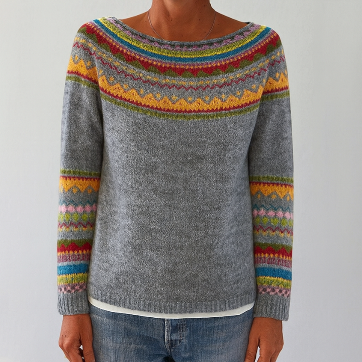 Pullover Donna Vintage in Maglia con Design Classico – Maglione Autunnale in Cotone