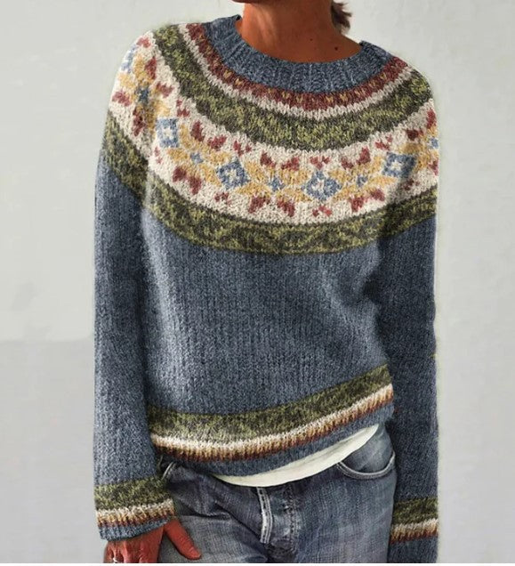 Pullover Donna Vintage in Maglia con Design Classico e Comfort – Maglione Autunnale in Cotone, Taglie S-XL 5