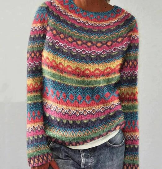 Pullover Donna Vintage in Maglia con Design Classico e Comfort – Maglione Autunnale in Cotone, Taglie S-XL 6