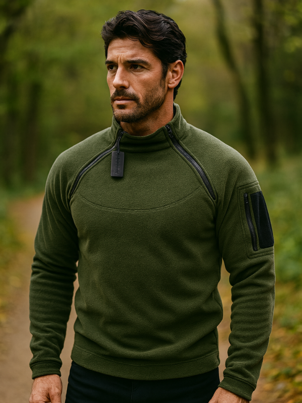 Herrenpullover Fleece Winddicht Elegant mit Taschen