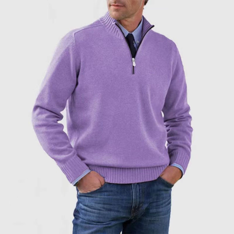 Pullover da Uomo con Mezzo Zip - Maglione Uomo Elegante e Confortevole per Occasioni Casual e Ufficio 12