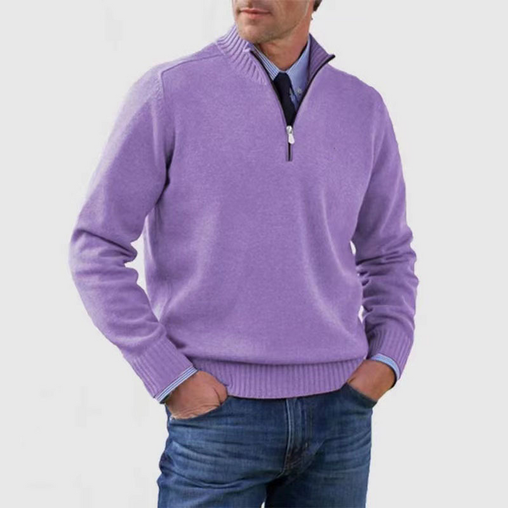 Pullover da Uomo con Mezzo Zip - Maglione Uomo Elegante e Confortevole per Occasioni Casual e Ufficio 12