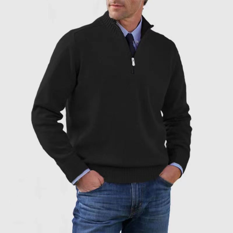 Pullover da Uomo con Mezzo Zip - Maglione Uomo Elegante e Confortevole per Occasioni Casual e Ufficio 2