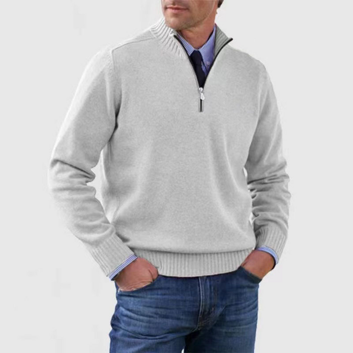 Pullover da Uomo con Mezzo Zip - Maglione Uomo Elegante e Confortevole per Occasioni Casual e Ufficio 3