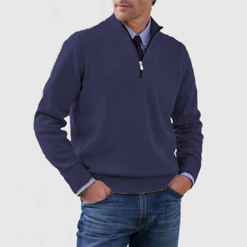 Pullover da Uomo con Mezzo Zip - Maglione Uomo Elegante e Confortevole per Occasioni Casual e Ufficio 4