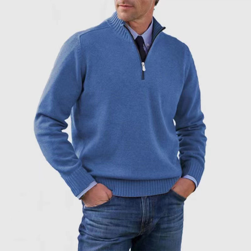 Pullover da Uomo con Mezzo Zip - Maglione Uomo Elegante e Confortevole per Occasioni Casual e Ufficio 5