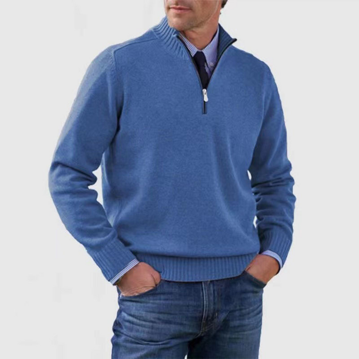 Pullover da Uomo con Mezzo Zip - Maglione Uomo Elegante e Confortevole per Occasioni Casual e Ufficio 5