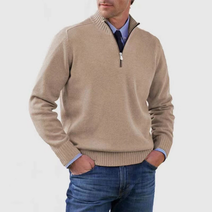 Pullover da Uomo con Mezzo Zip - Maglione Uomo Elegante e Confortevole per Occasioni Casual e Ufficio 6